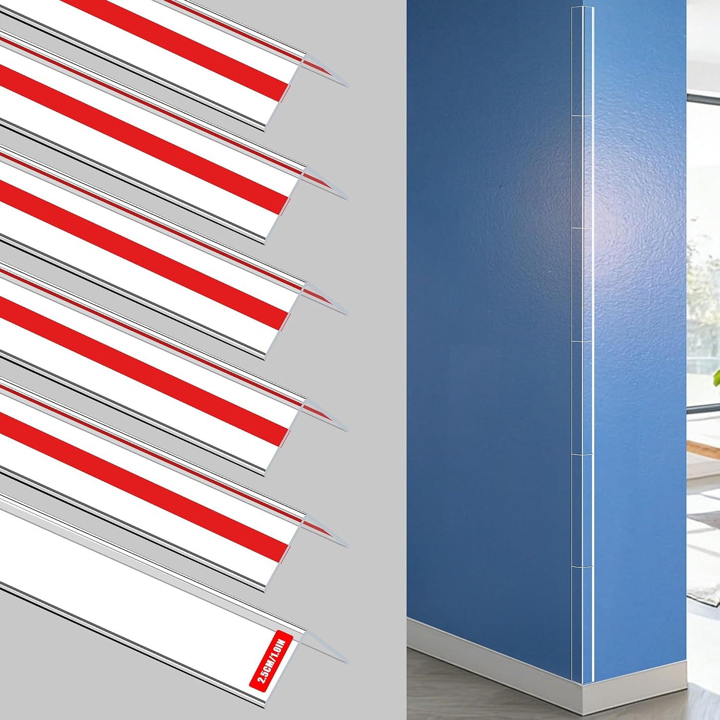 6 Protectores esquina autoadhesivos 1x16pulg puerta mesa gabinete