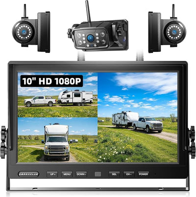 3 Cámaras Magnéticas Inalámbricas Monitor DVR 10" HD 1080P