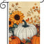 Bandera jardín calabaza otoño 12x18pulg arpillera doble cara