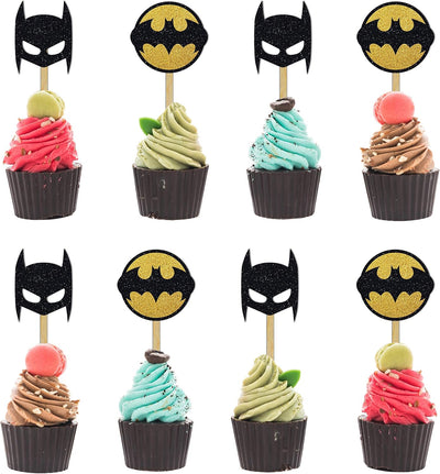 Picas cupcakes superhéroes decoración fiesta caballero oscuro