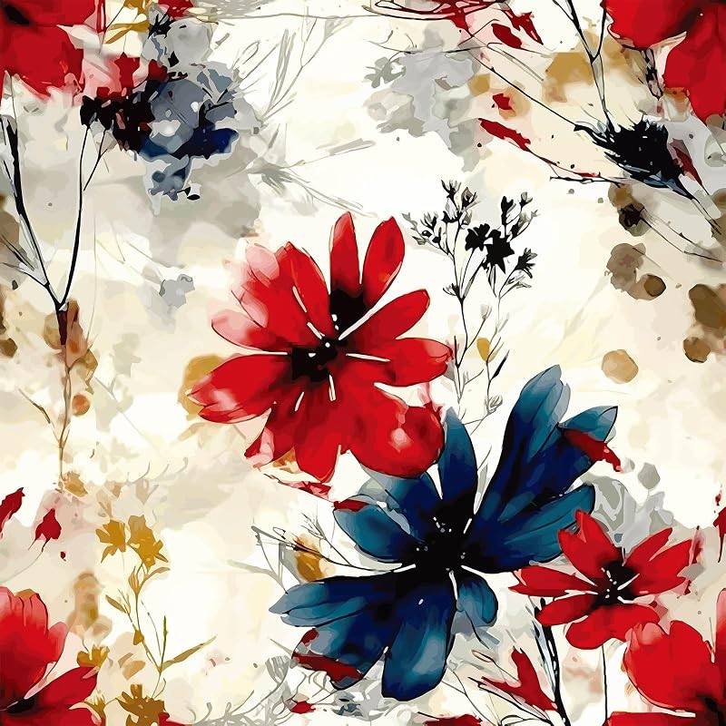 Papel tapiz floral autoadhesivo 17.7x70.8pulg sala dormitorio