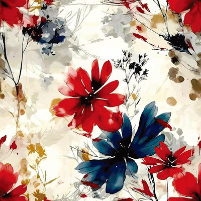 Papel pintado floral rojo autoadhesivo 17.7x213"