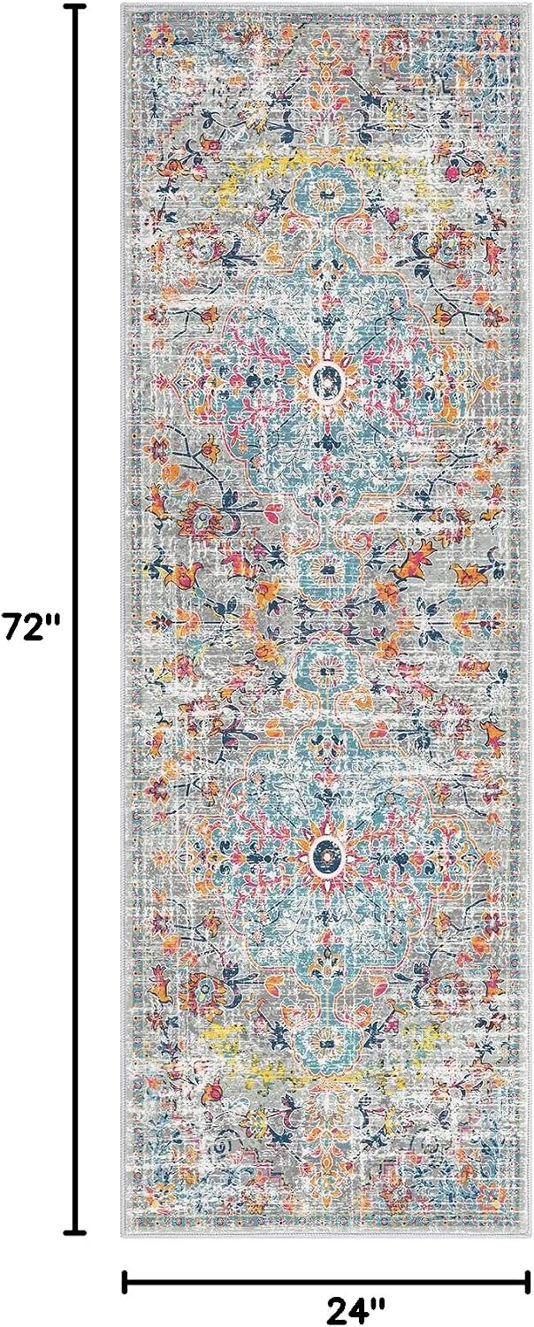 Alfombra pasillo 2x6ft lavable antiderrap goma vintage