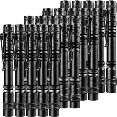20 Linternas LED Impermeables con Clip Negro