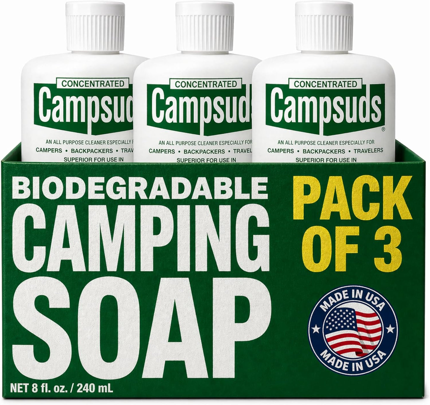 Jabón biodegradable multiusos para acampar 8oz set 2