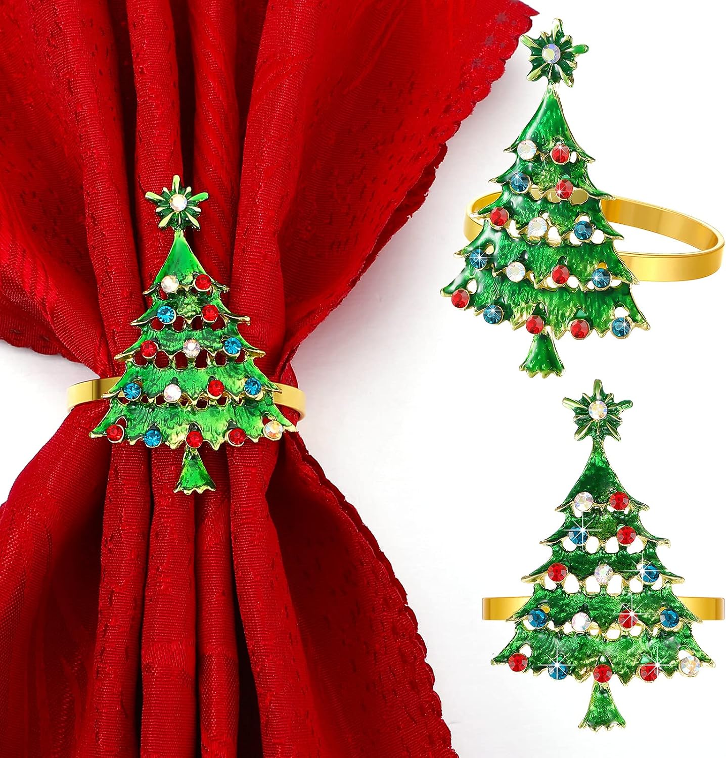 Set 12 servilleteros navidad metal decoración mesa