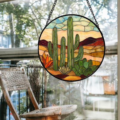 Atrapasol cactus verde para puerta jardín decoración