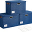 Contenedores plegables 17" con tapas apilables 3 pzas tela