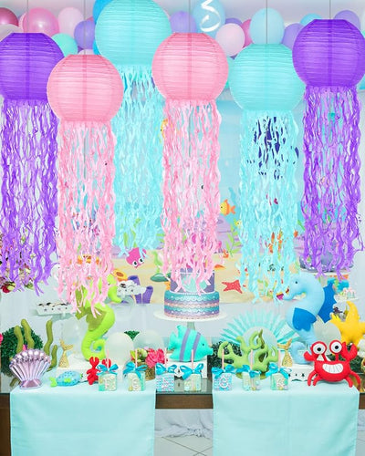 18 Linternas Medusa Decoración Fiesta Temática Bajo el Mar
