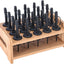 Pack 20 Vertedores Acero Inox Negro Mate con Tapas y Soporte