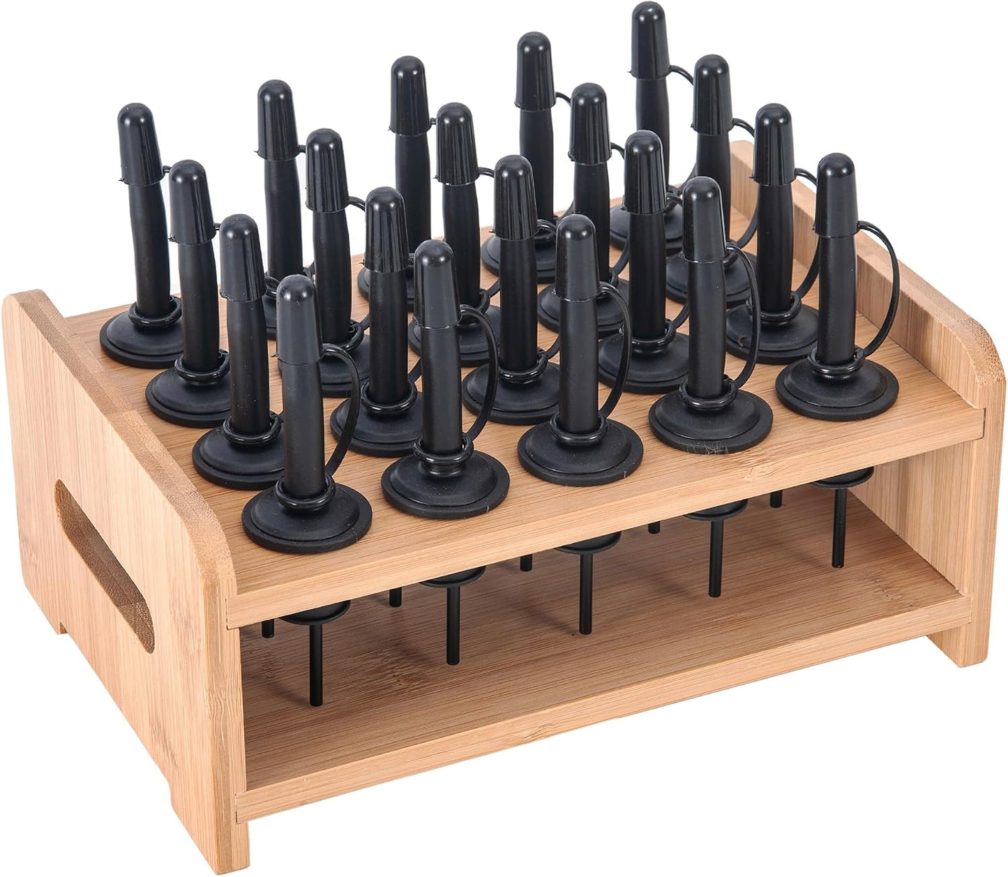 Pack 20 Vertedores Acero Inox Negro Mate con Tapas y Soporte
