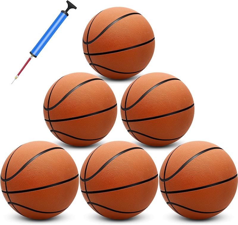 6 Pelotas Baloncesto Inflables Tamaño 7 con Bomba