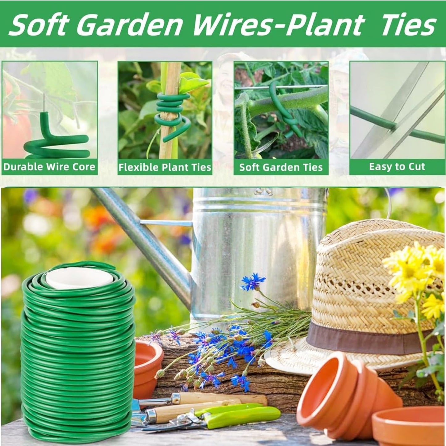 Lazos goma para plantas trepadoras 65.6pulg reutilizables