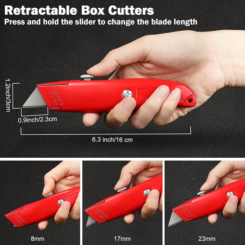 20 Pzas Cuchillo Retráctil Caja Aleación Aluminio Resistente