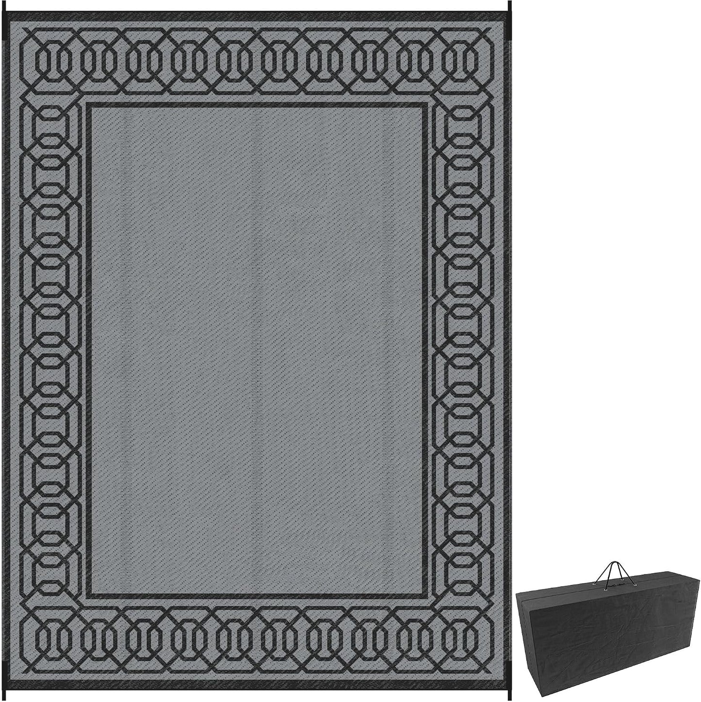 Alfombra exterior impermeable 9x12ft reversible paja