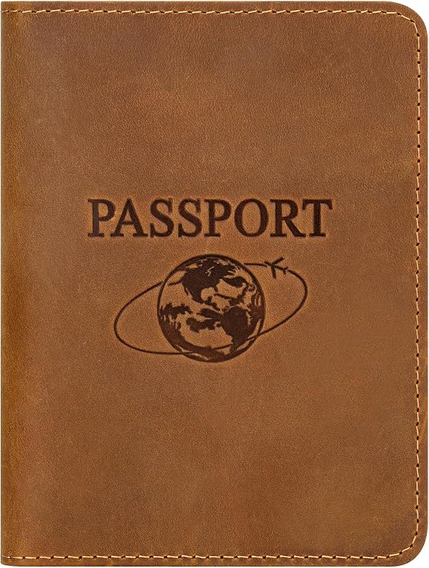 Fundas cuero pasaporte soporte documentos viaje marrón claro