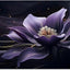 Lienzo morado flor con remolinos negros arte pared