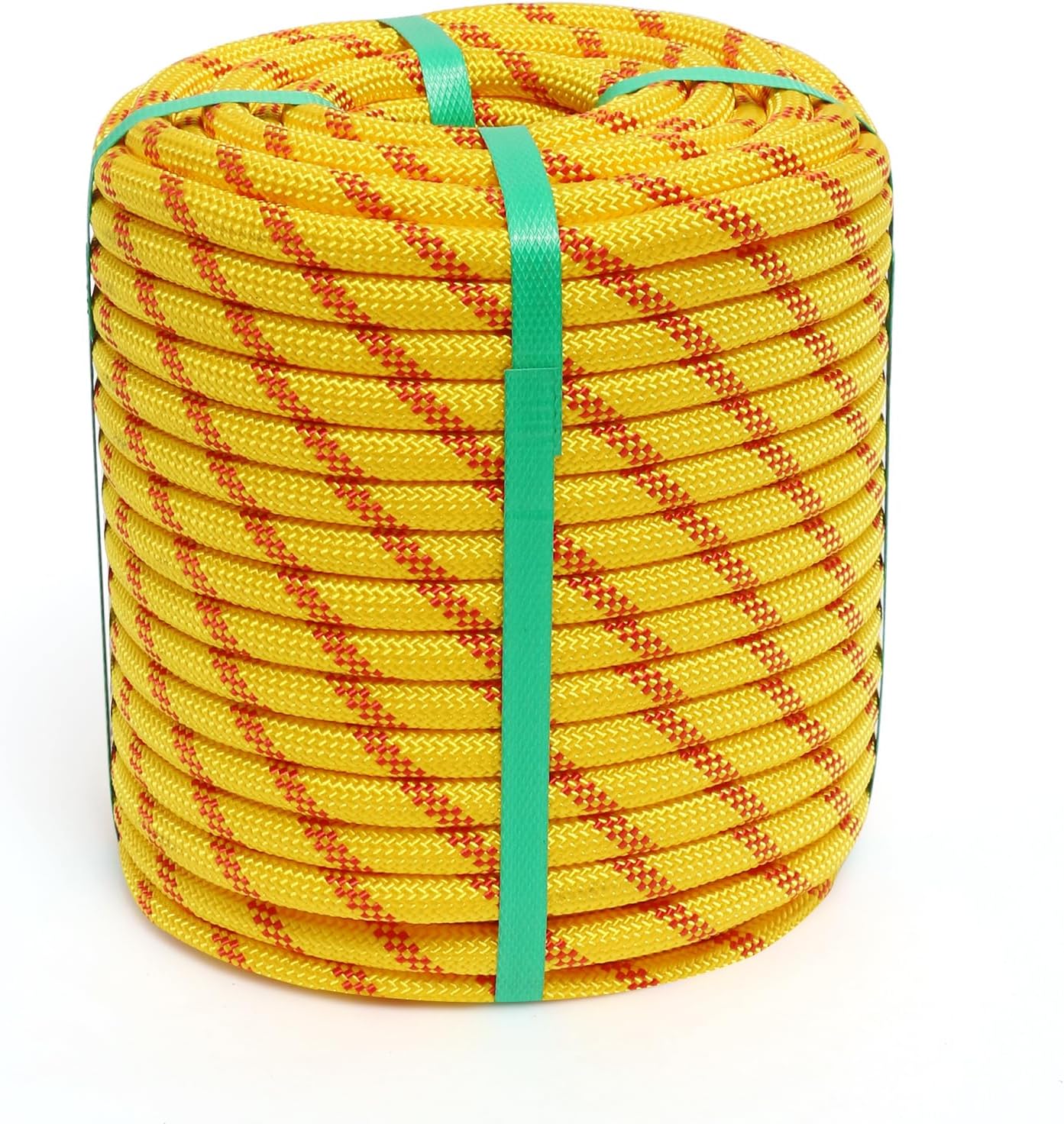 Cuerda arborista 1/2pulg x100ft doble trenzada poliéster amarillo