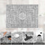 Alfombra puerta gris estilo bohemio antideslizante 2x3pulg