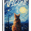 Bandera jardín gato estrellado 12x18" arpillera decoración