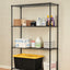 Estantería alambre 48x18x72 con ruedas 4 estantes negro
