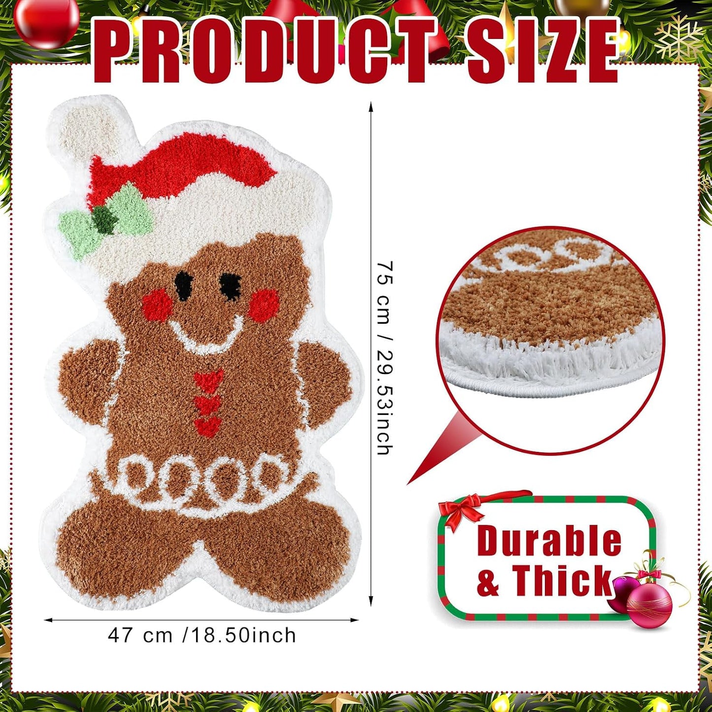 Alfombra baño pan jengibre 29.53x18.5pulg antideslizante