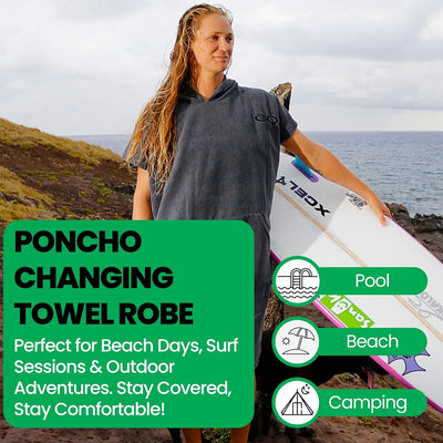 Poncho Neopreno Microfibra con Capucha Bolsillo Azul