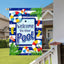 Bandera jardín doble cara 12x18pulg welcome pool verano