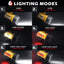 Foco recargable luz mano IPX7 6 modos amarillo