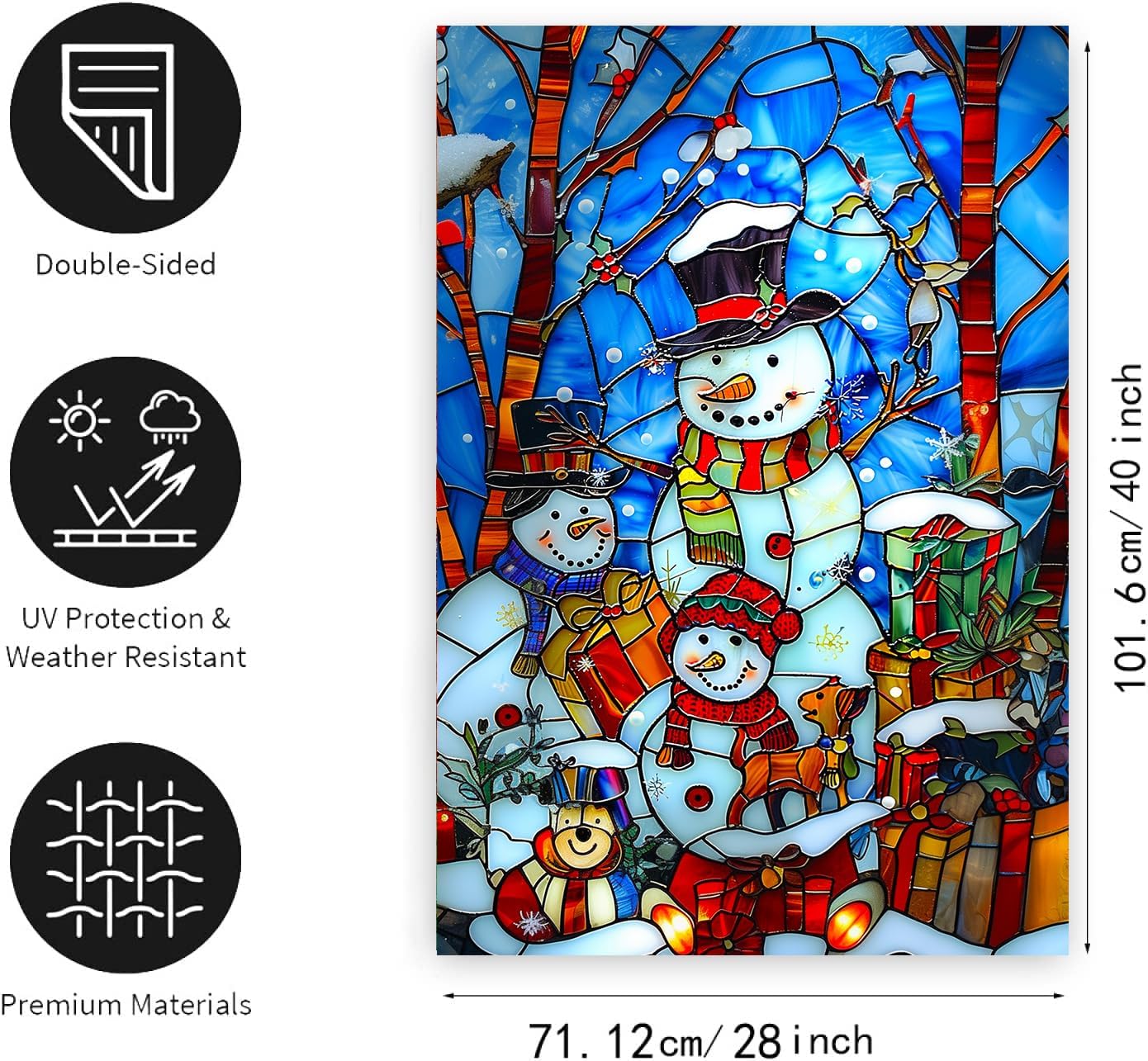 Bandera de jardín doble cara 28x40 Feliz Navidad