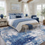 Tapete antiderrap lavable sala dormitorio azul gris