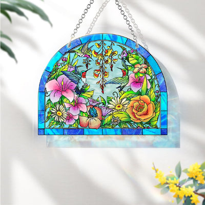 Atrapasoles cristal colibrí vitral para ventana regalo únicos