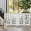 Puerta plegable perros 56x28" diseño Lucy blanco antiguo