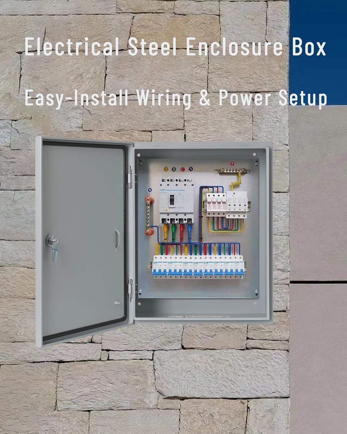 Caja eléctrica impermeable 20x12x10'' aire libre cerradura
