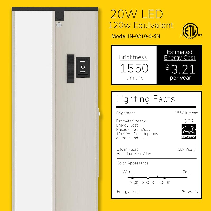 Luz LED para armarios con 3 niveles de color blanco