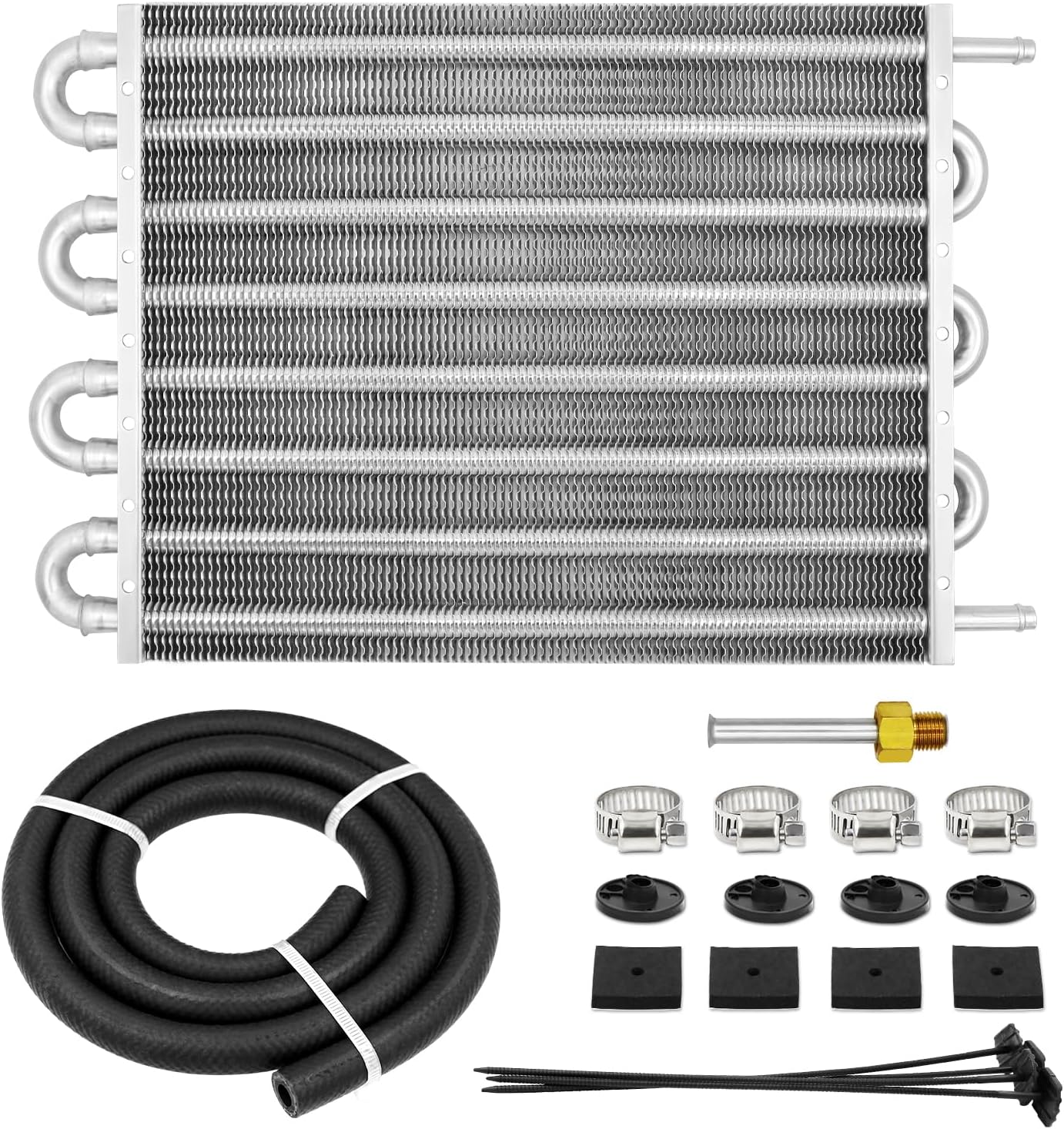Kit enfriador aceite universal 5/16" aluminio plateado 405