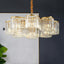 Lámpara techo dorada 8 luces cristal ajustable