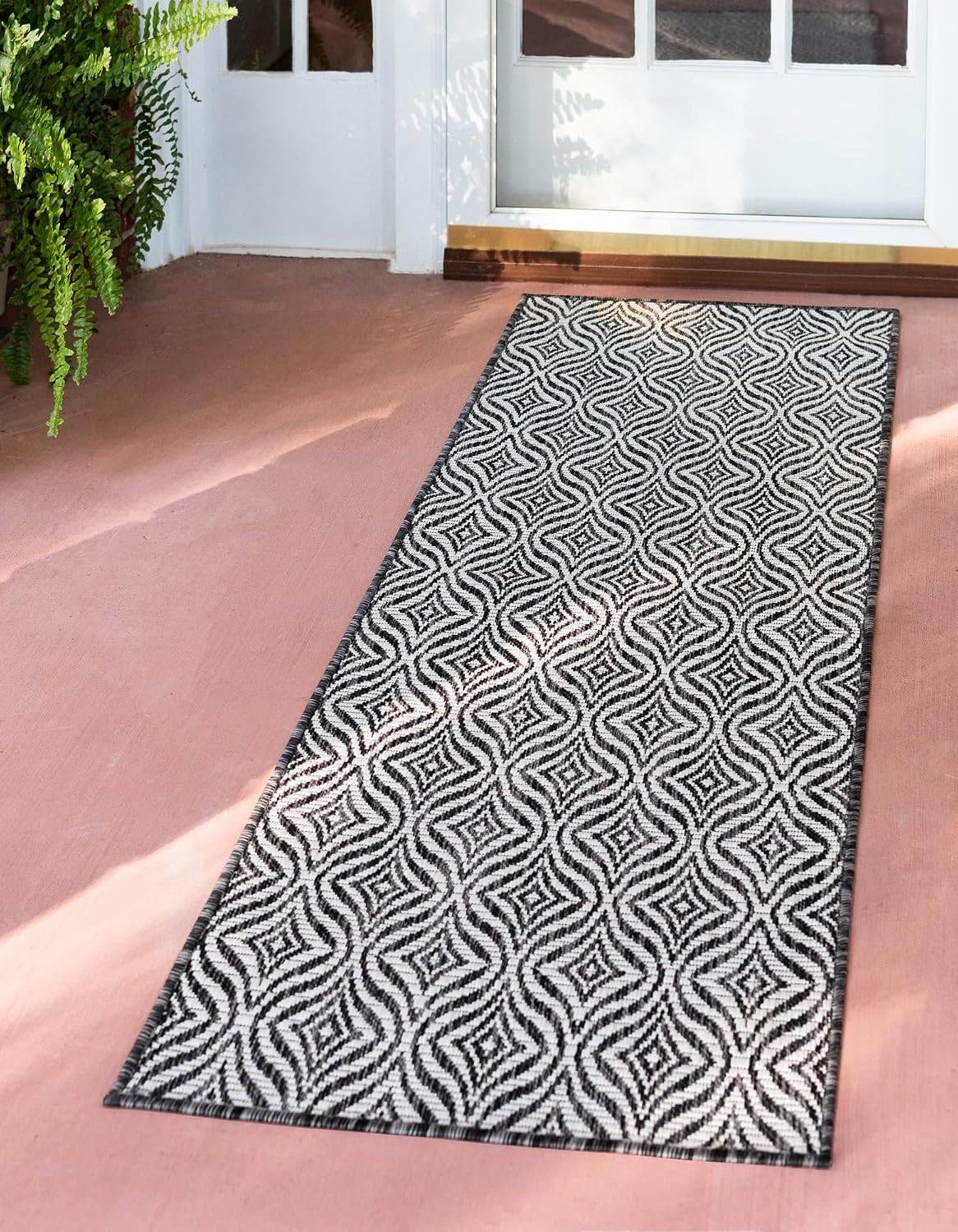 Alfombra decorativa enrejado 2x6ft 1" color carbón