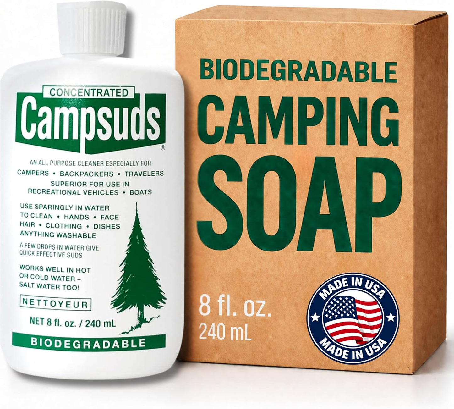 Jabón biodegradable multiusos para acampar 8oz set 2