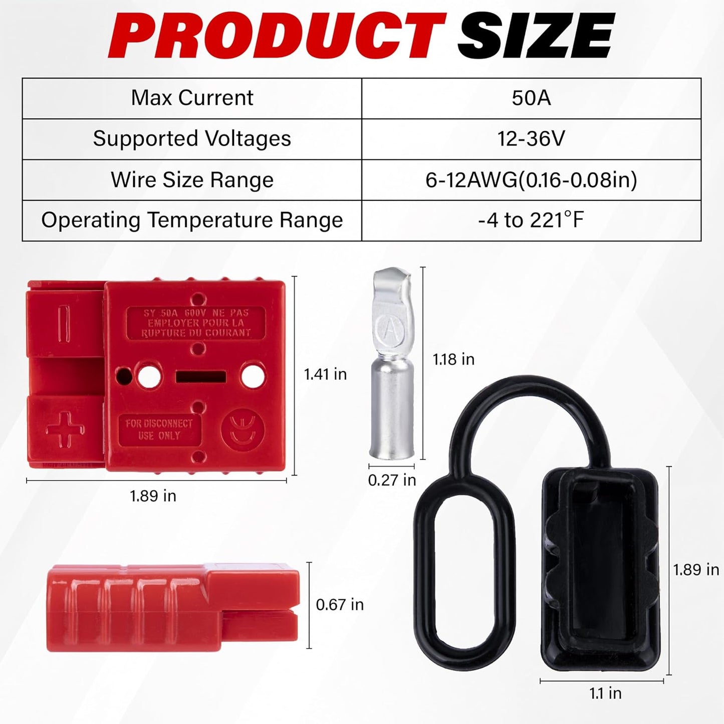Conector Anderson 4 Pzas 50A 12-36v Batería
