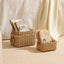 3 Cestas Cuadradas Mimbre Decorativas para Estantería