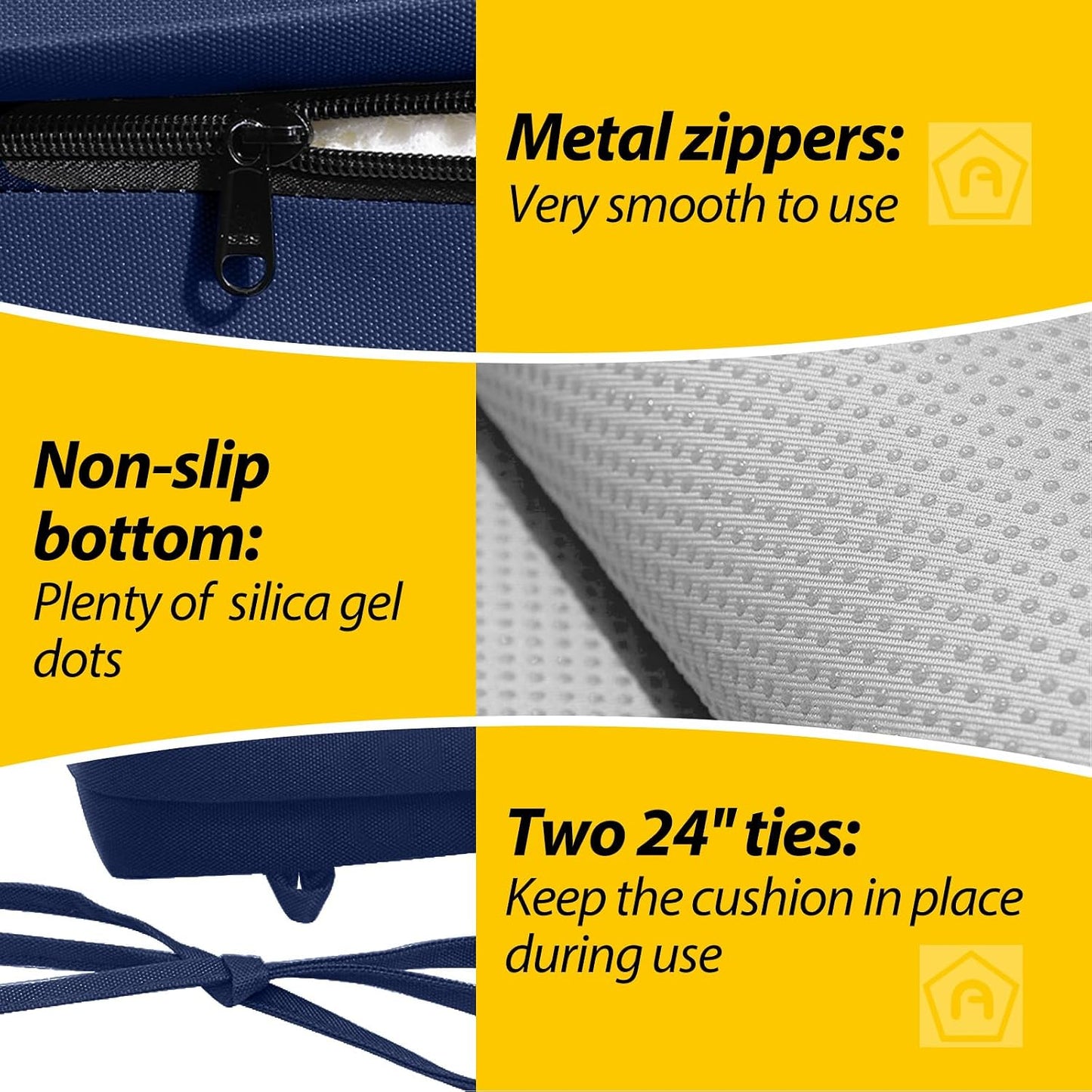 Cojines asiento exterior impermeables 18.5x16pulg set 2 azul