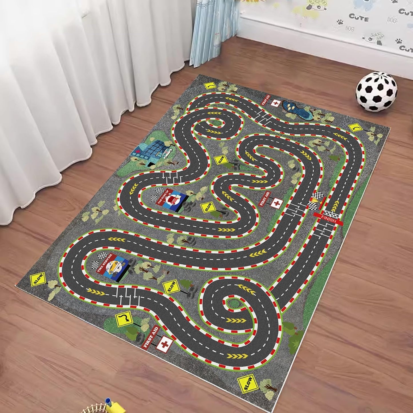 Alfombra coche para niños mapa ciudad 31x47