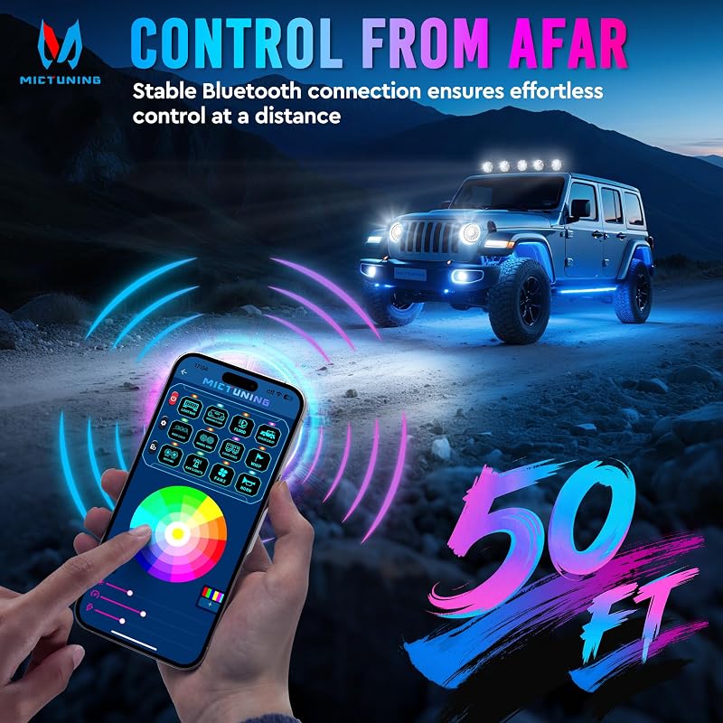 Panel interruptores RGB 12 bandas control app 12V