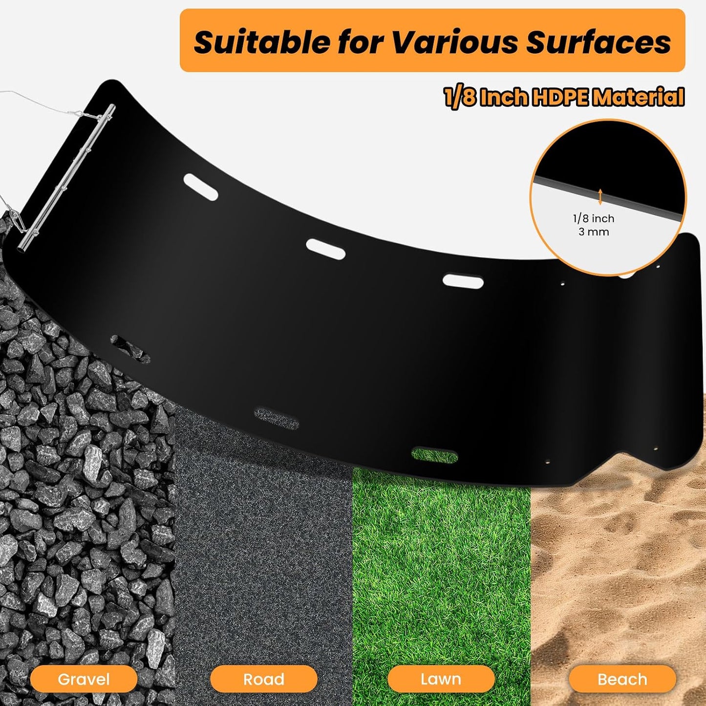 Trineo arrastre patio 50x114pulg HDPE 2200lb