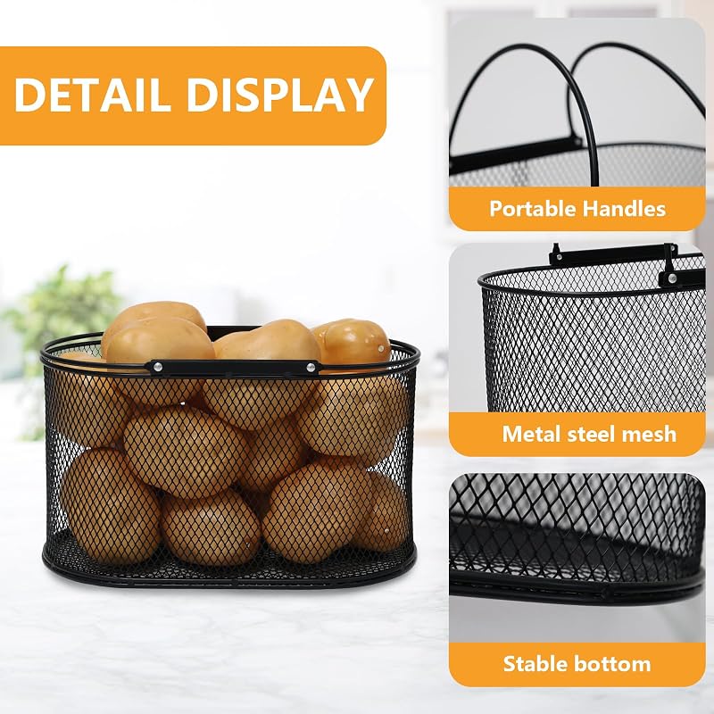Cesta metal para patatas y cebollas almacenamiento despensa