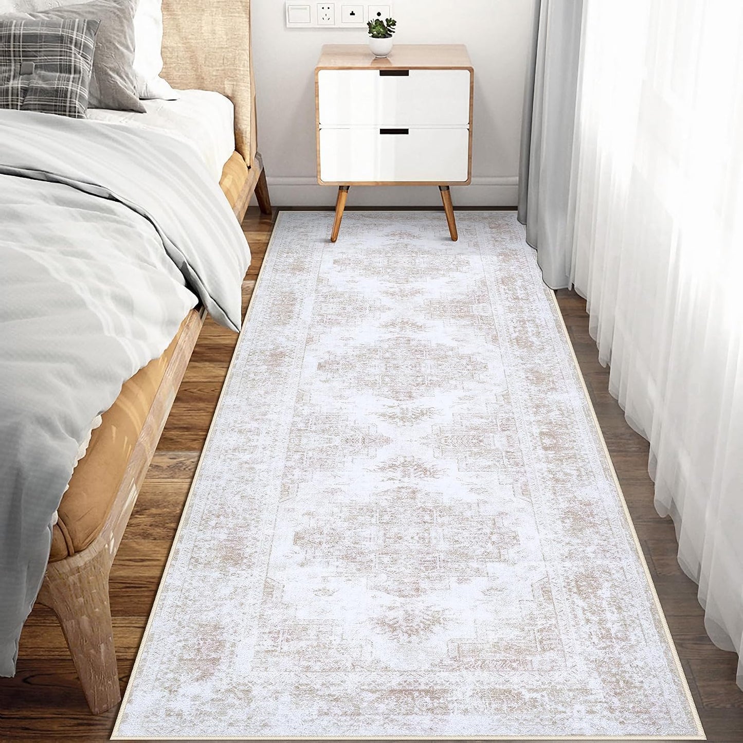 Alfombra vintage 2x6ft antiderrap entrada dormitorio