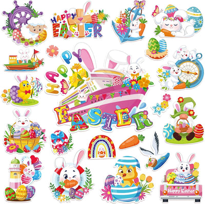 21 Pzas Decoración Puerta Pascua Huevos Conejitos Imanes Refri
