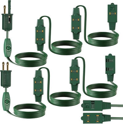 Pack 2 Cables Extensión 15ft 9 Salidas Con Interruptor
