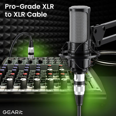 Cable micrófono XLR macho hembra 1pie pack6 estudio grabación negro